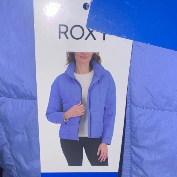 Roxy size Large L NWT NEW Women's periwinkle Blue Puffer Jacket - Picture 7 of 11